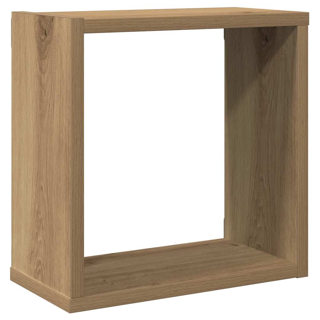Mensole Parete a Cubo 2 pz Artigianale 30x15x30 cm Truciolato