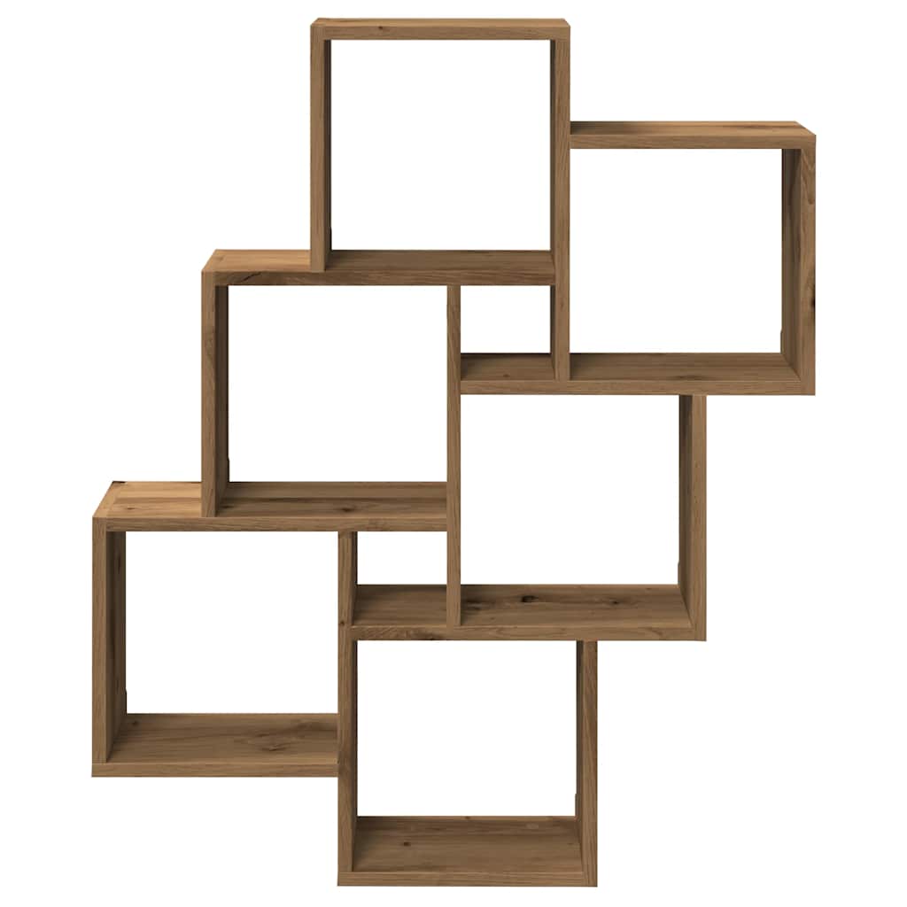 Mensola a Muro a Cubo Artigianale 78x15x93 cm Legno Multistrato