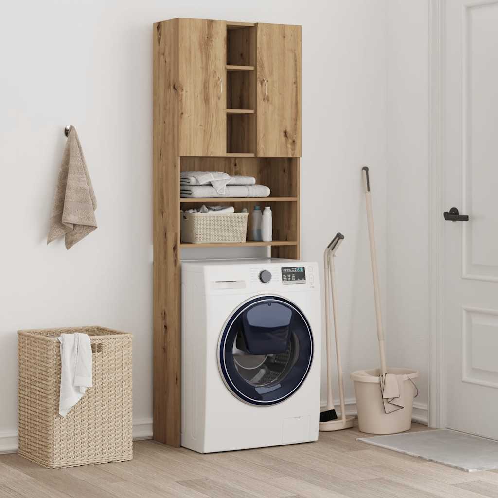 Mobile per Lavatrice Rovere Artigianale 64x25,5x190 cm