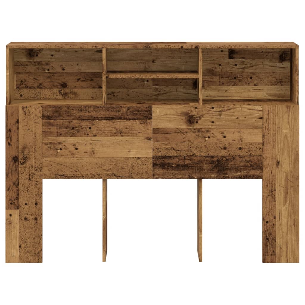 Testiera con Scomparti Legno Antico 140x19x103,5 cm
