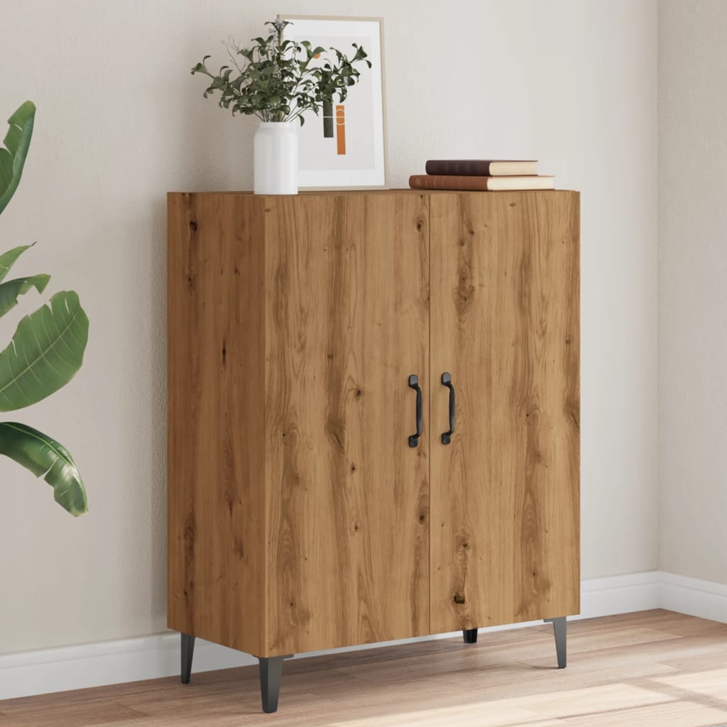 Credenza Rovere Artigianale 70x34x90 cm in Legno Multistrato