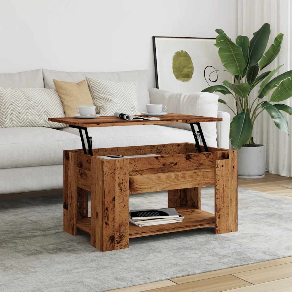 Tavolino da Salotto Legno Antico 79x49x41 cm Legno Multistrato