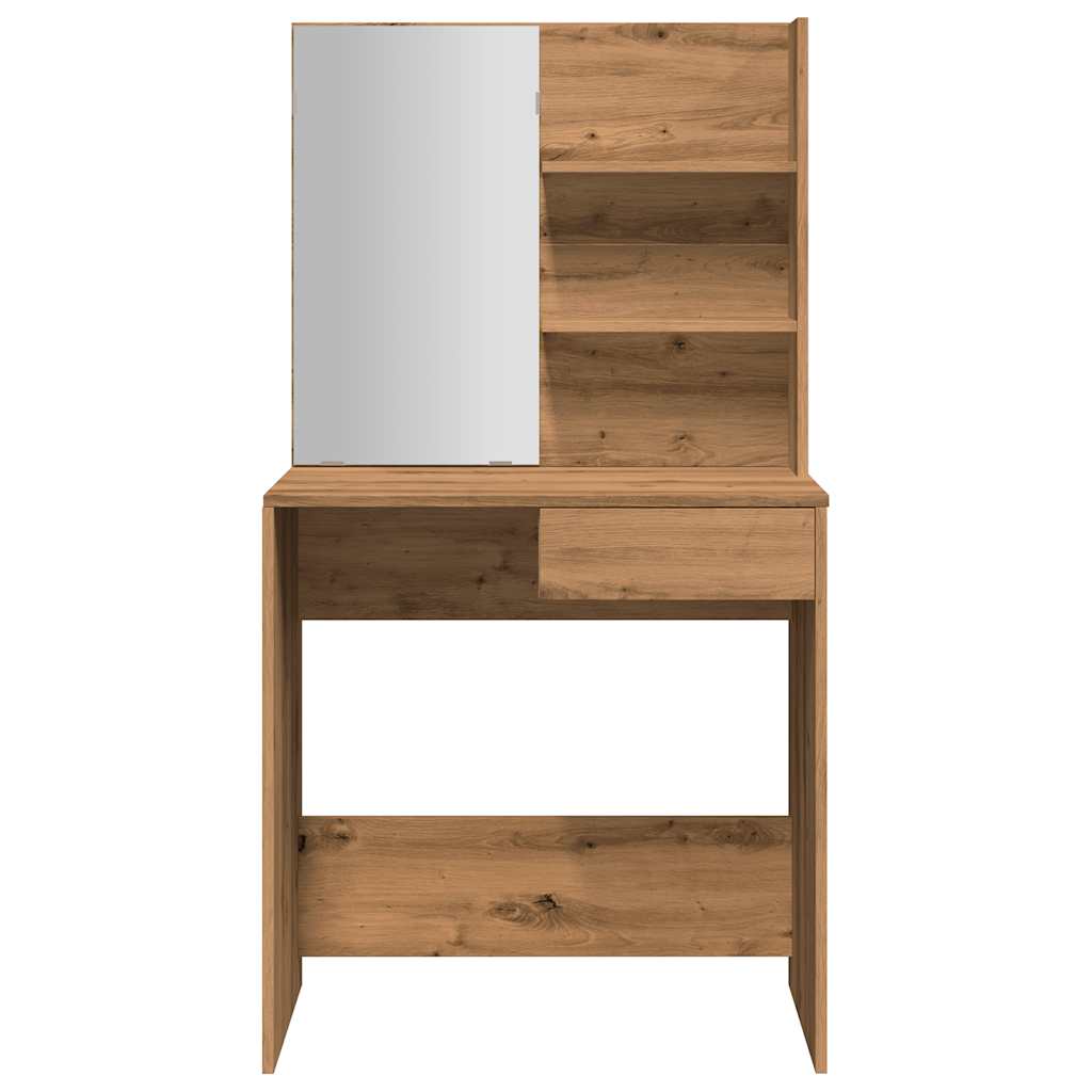Toeletta con Specchio Rovere Artigianale 74,5x40x141 cm