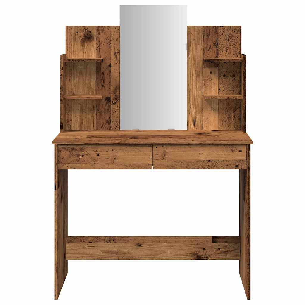 Toeletta con Specchio Legno Antico 96x39x142 cm