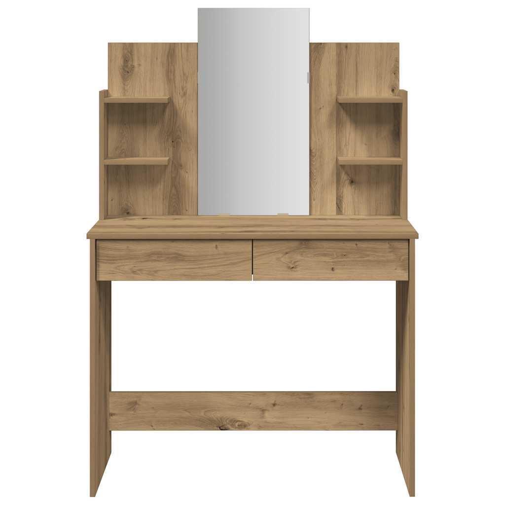 Toeletta con Specchio Rovere Artigianale 96x39x142 cm
