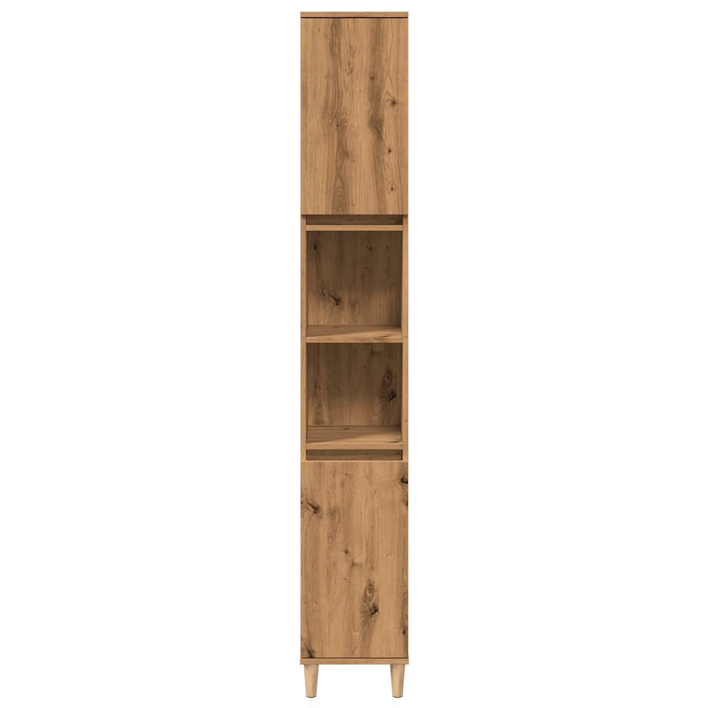 Armadietto Bagno Rovere 30x30x190 cm Legno Multistrato