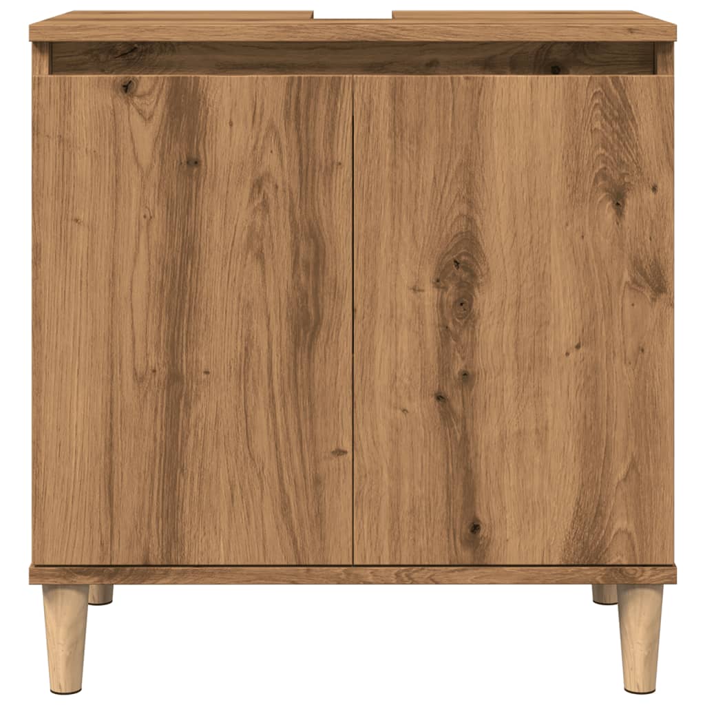 Mobile Lavabo Rovere Artigianale 58x33x60 cm Legno Multistrato