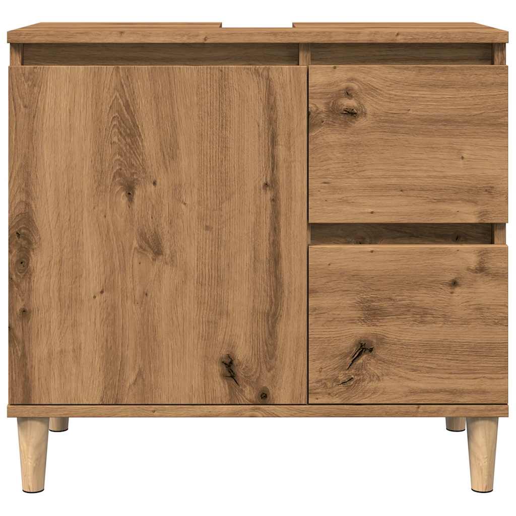 Mobile Sottolavabo Rovere Artigianale 65x33x60 cm in Truciolato