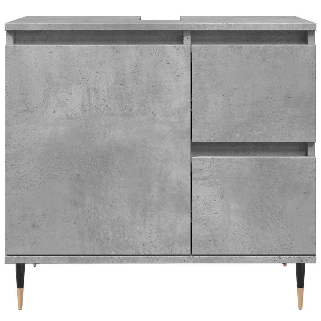 Armadietto da Bagno Grigio Cemento 65x33x60cm in Truciolato