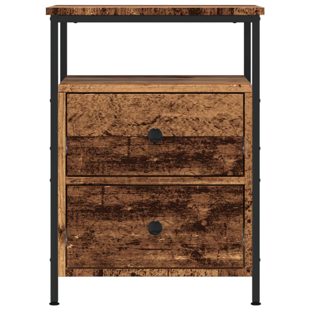 Comodini Legno Antico 2 pz 44x45x60 cm in Legno Multistrato