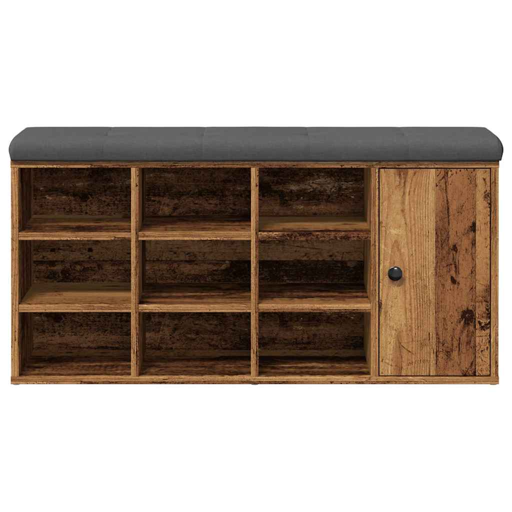 Panca Porta Scarpe Legno Antico 102x32x50 cm Legno Multistrato