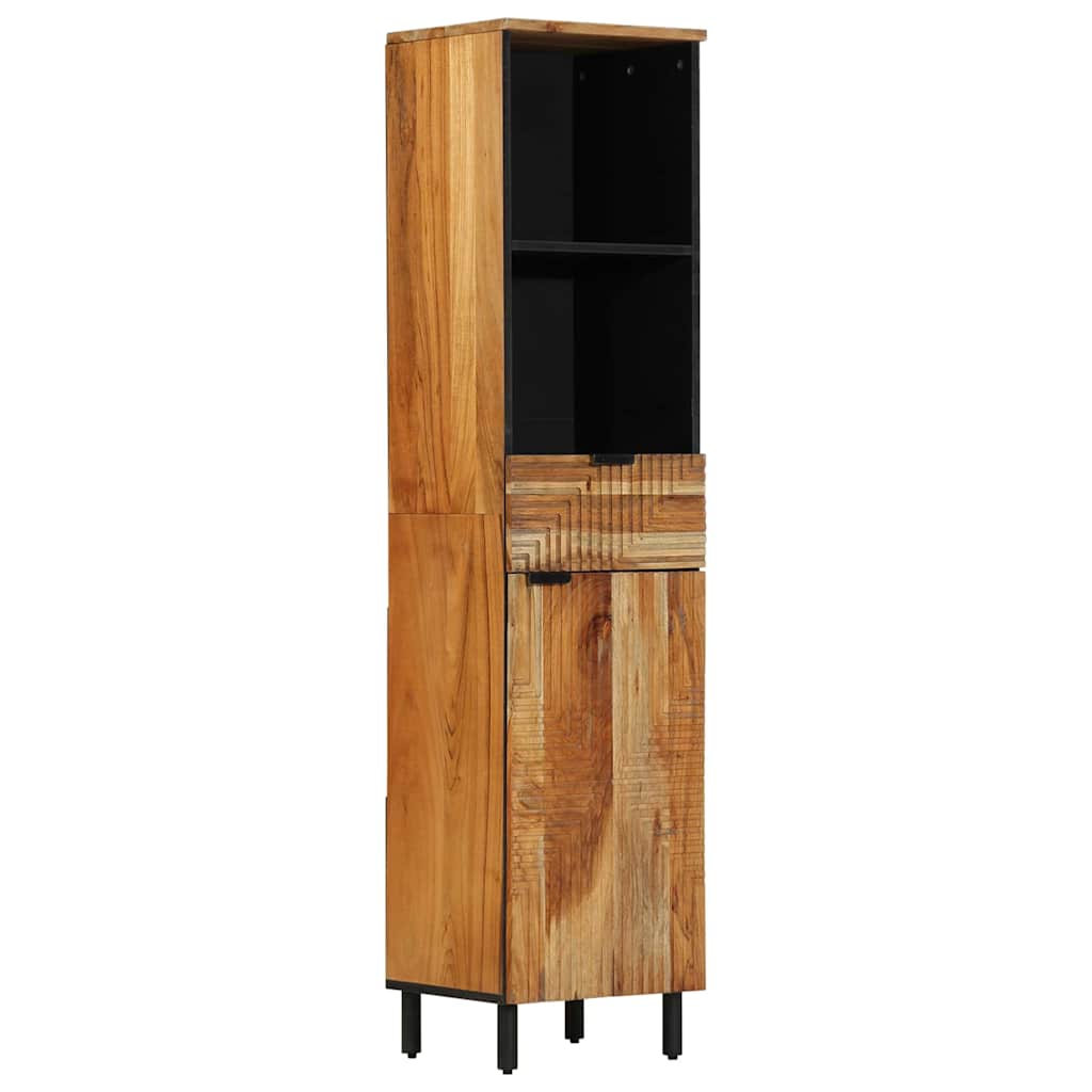 Armadio per Lavabo da Bagno con porta Legno di Acacia Massello