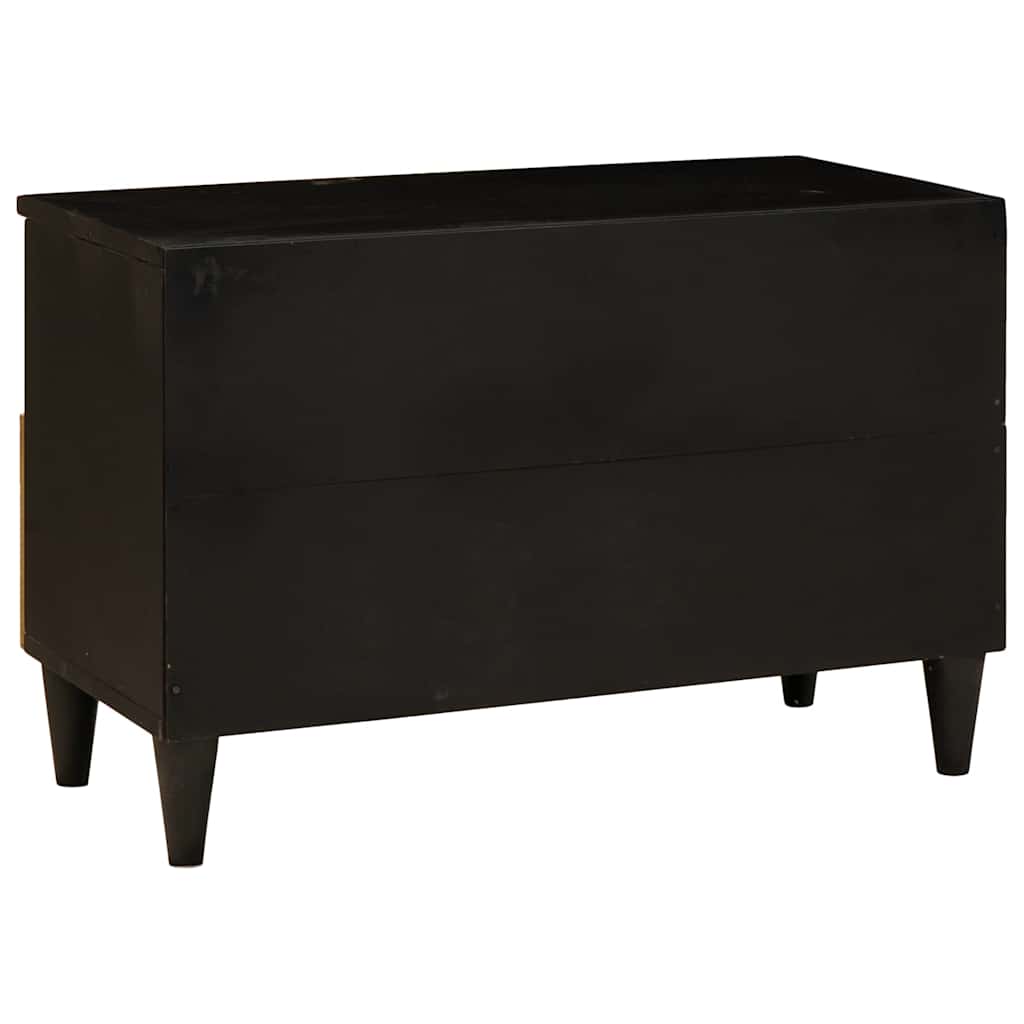Mobile TV Nero e Oro 70 x 33 x 46 cm Legno multistrato