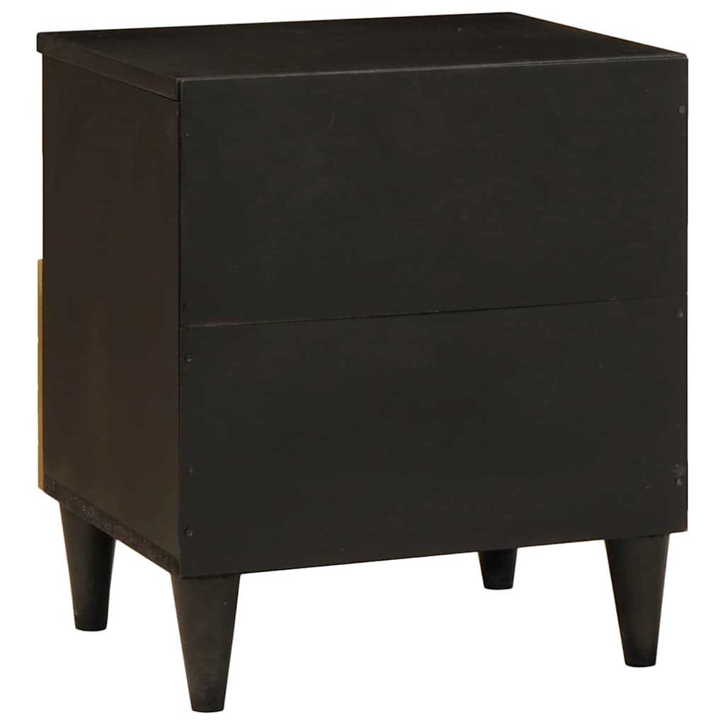 Armadio da Notte con cassetto Nero e Oro 40 x 33 x 46 cm