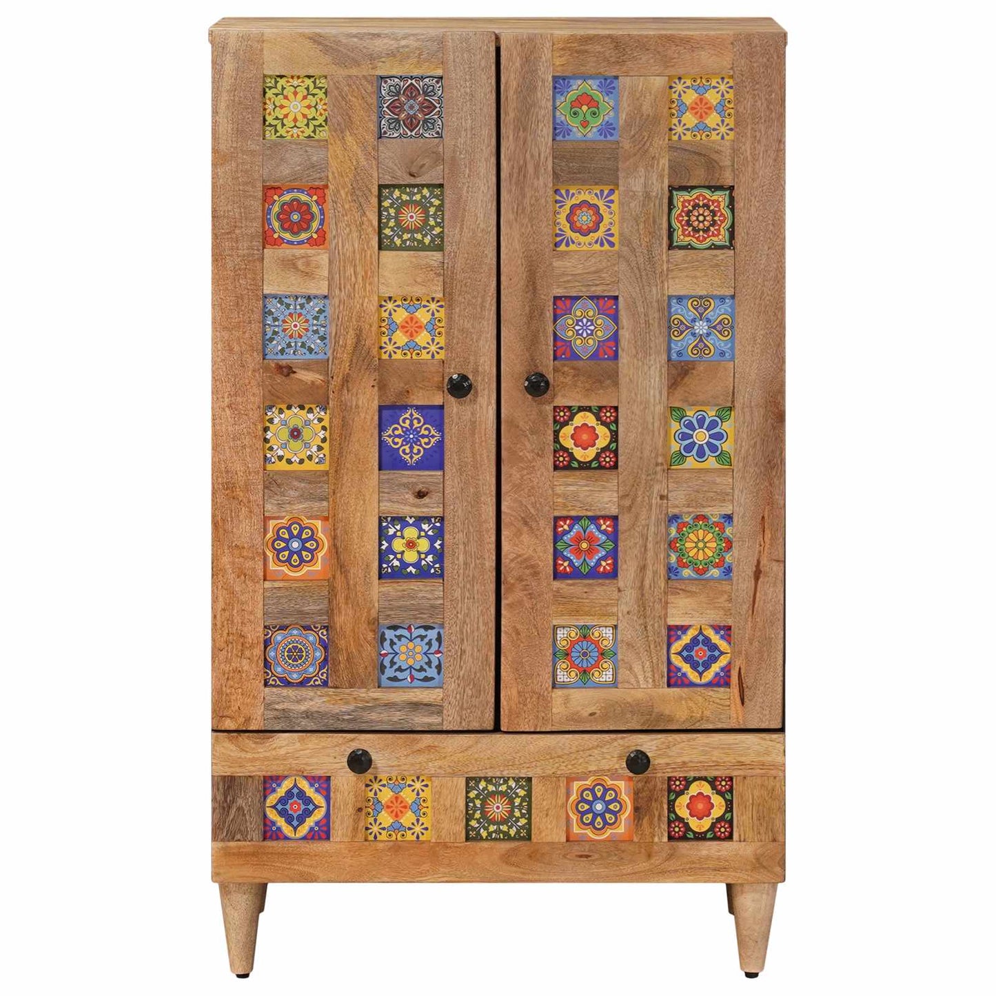 Credenza Naturale 60 x 33,5 x 100 cm Legno di mango massello