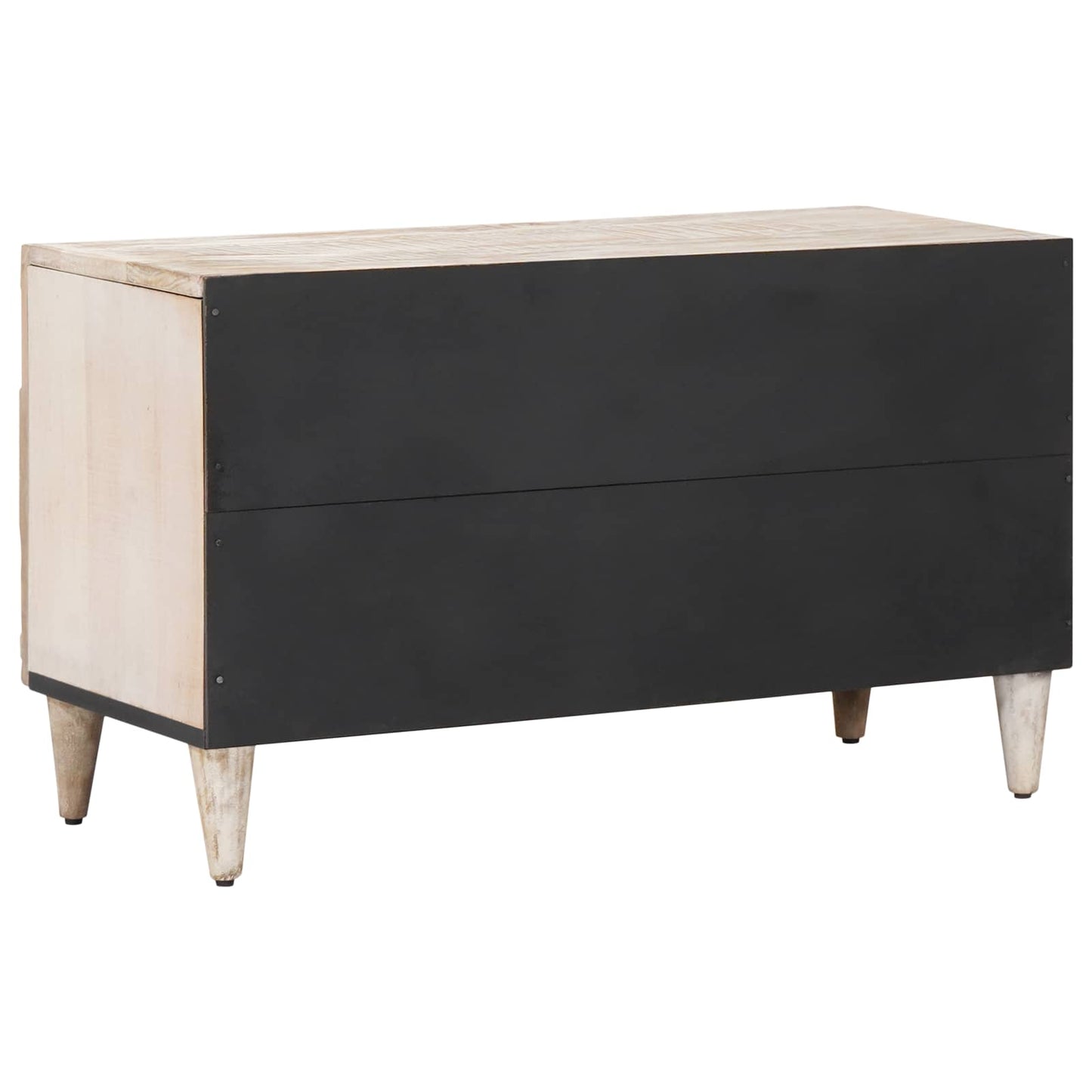 Mobile TV Bianco 80 x 31,5 x 46 cm Legno di mango massello