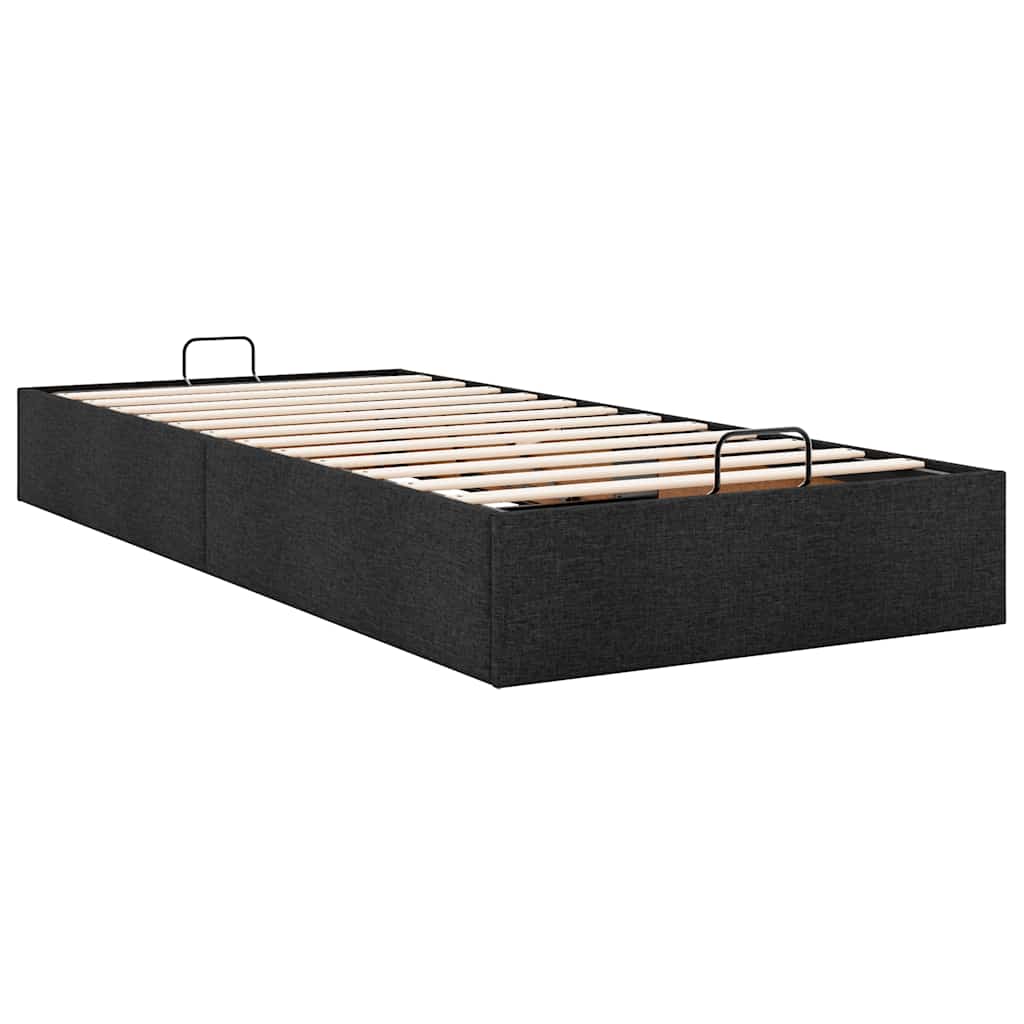Struttura Letto Pouf senza Materasso Nero 80x200 cm in Tessuto