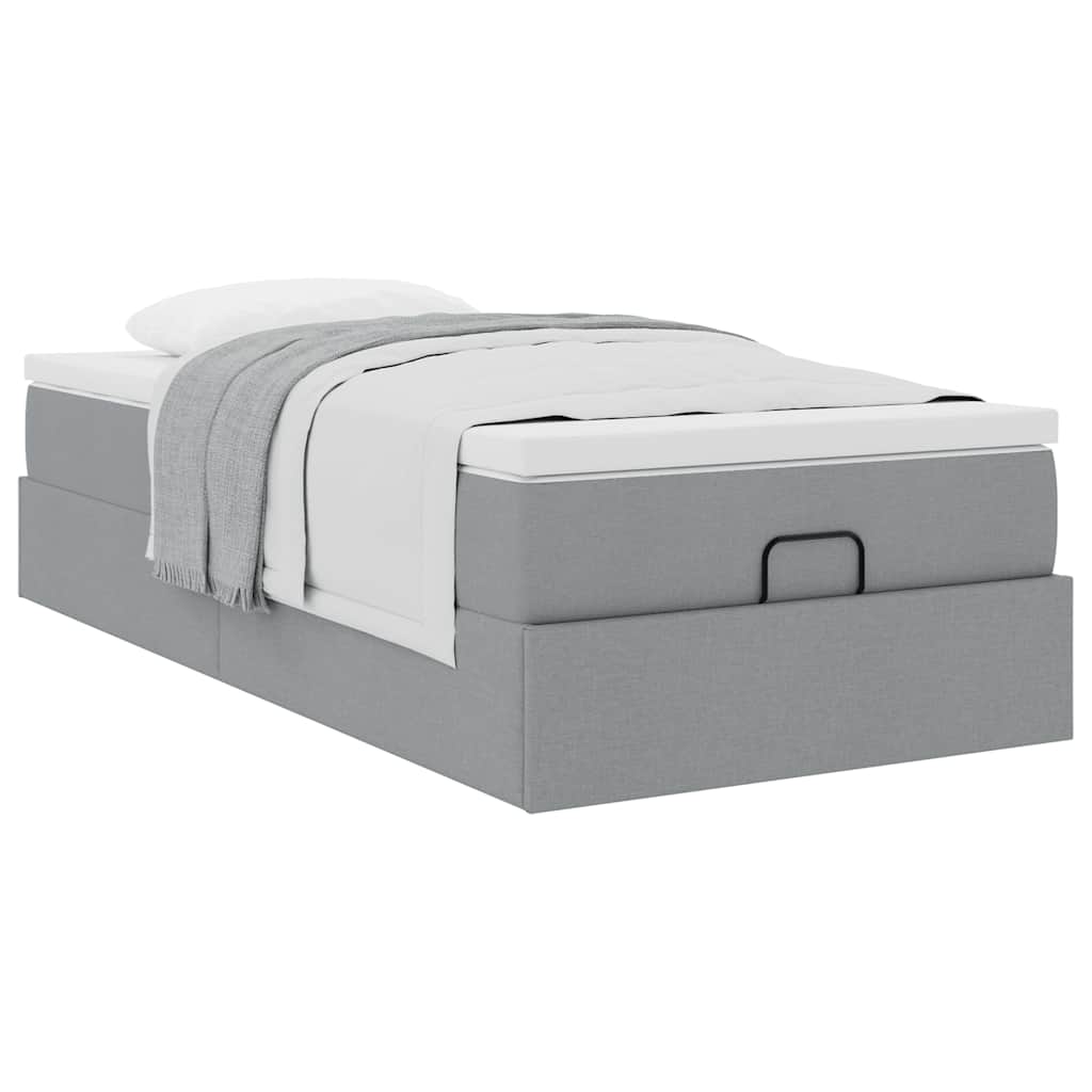 Struttura Letto Pouf con Materasso 80x200 cm in Tessuto