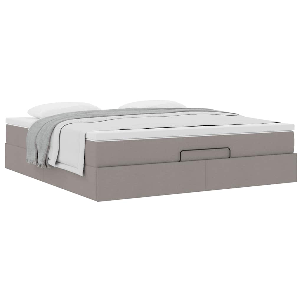 Struttura Letto Pouf con Materasso Tortora 180x200cm in Tessuto