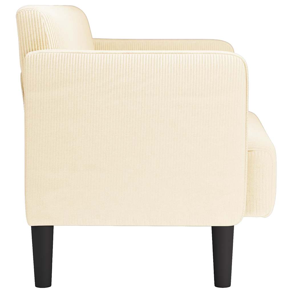Divano Divanetto Crema 109 cm Tessuto di Velluto a Coste