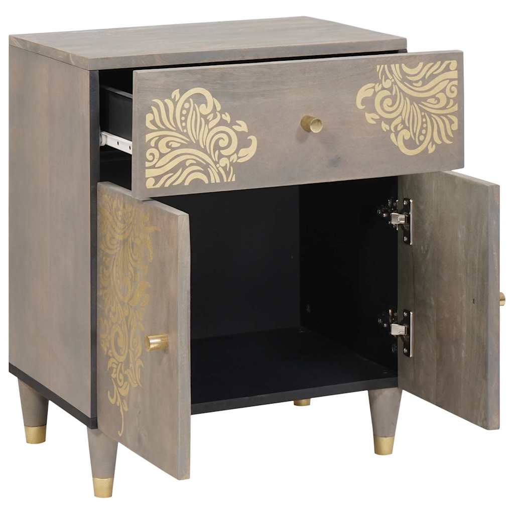 Comodino con porta con cassetto Grigio 50 x 33 x 60 cm