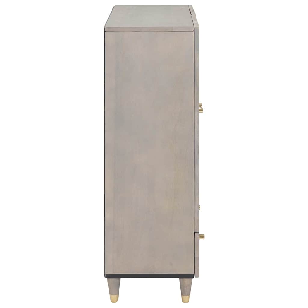 Credenza Grigio e Oro 60 x 33 x 100 cm Legno di mango massello