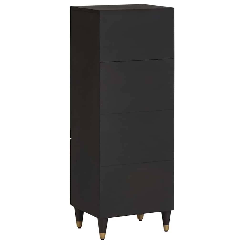 Credenza Nero 40 x 33 x 110 cm Legno di mango massello