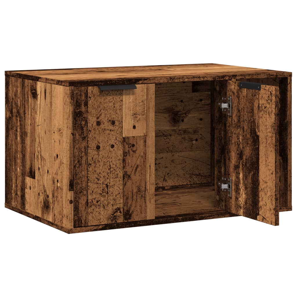 Recinto Lettiera Gatti Legno Vecchio 80x50x45 cm in Truciolato