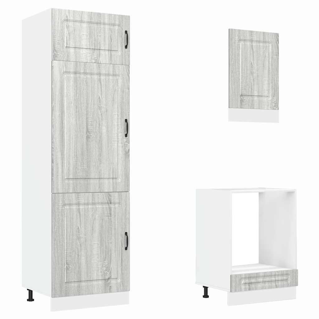 Set Mobili da Cucina 7 pz Kalmar Grigio Sonoma in Truciolato