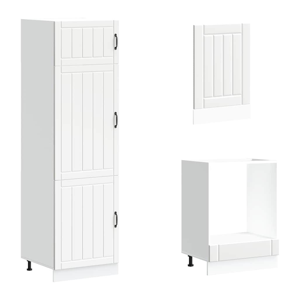 Set Mobili da Cucina 7 pz Lucca Bianco Legno Multistrato