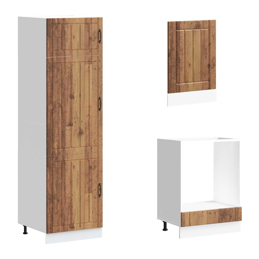 Set Mobili da Cucina 7 pz Lucca Legno Vecchio in Truciolato