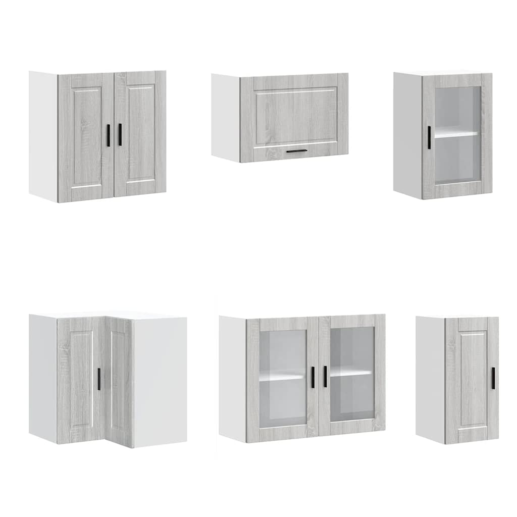 Set Mobili da Cucina 11 pz Porto Grigio Sonoma in Truciolato