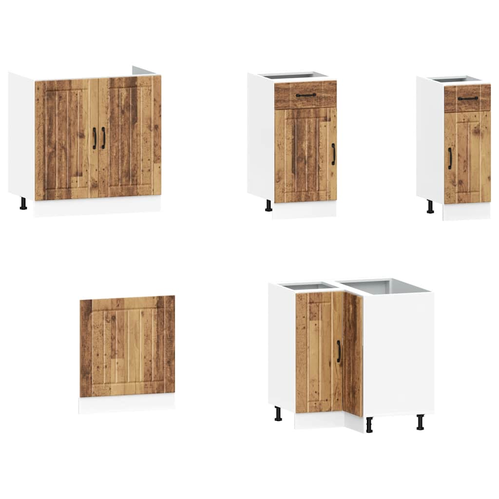Set Mobili da Cucina 11 pz Lucca Legno Antico in Truciolato