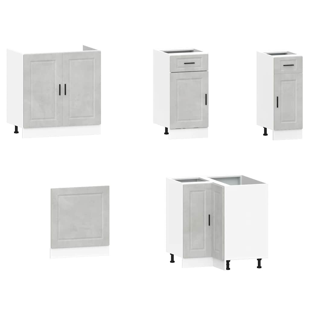 Set Mobili da Cucina 11 pz Porto Grigio Cemento in Truciolato