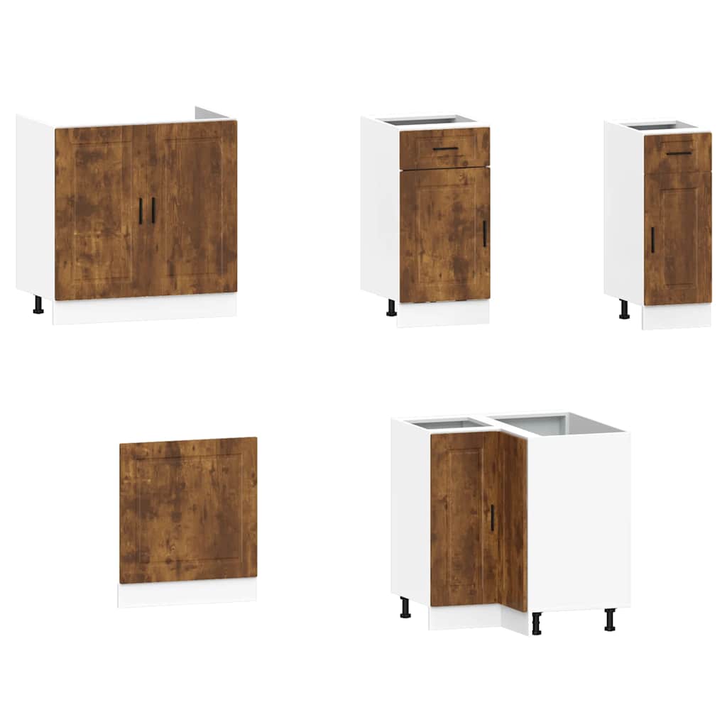 Set Mobili da Cucina 11 pz Porto Rovere Fumo in Truciolato