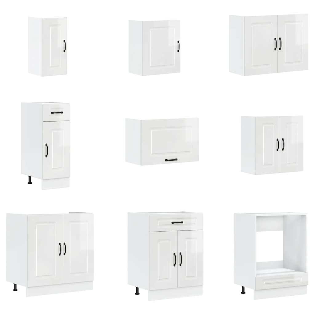 Set Mobili da Cucina 14 pz Porto Bianchi Lucido in Truciolato