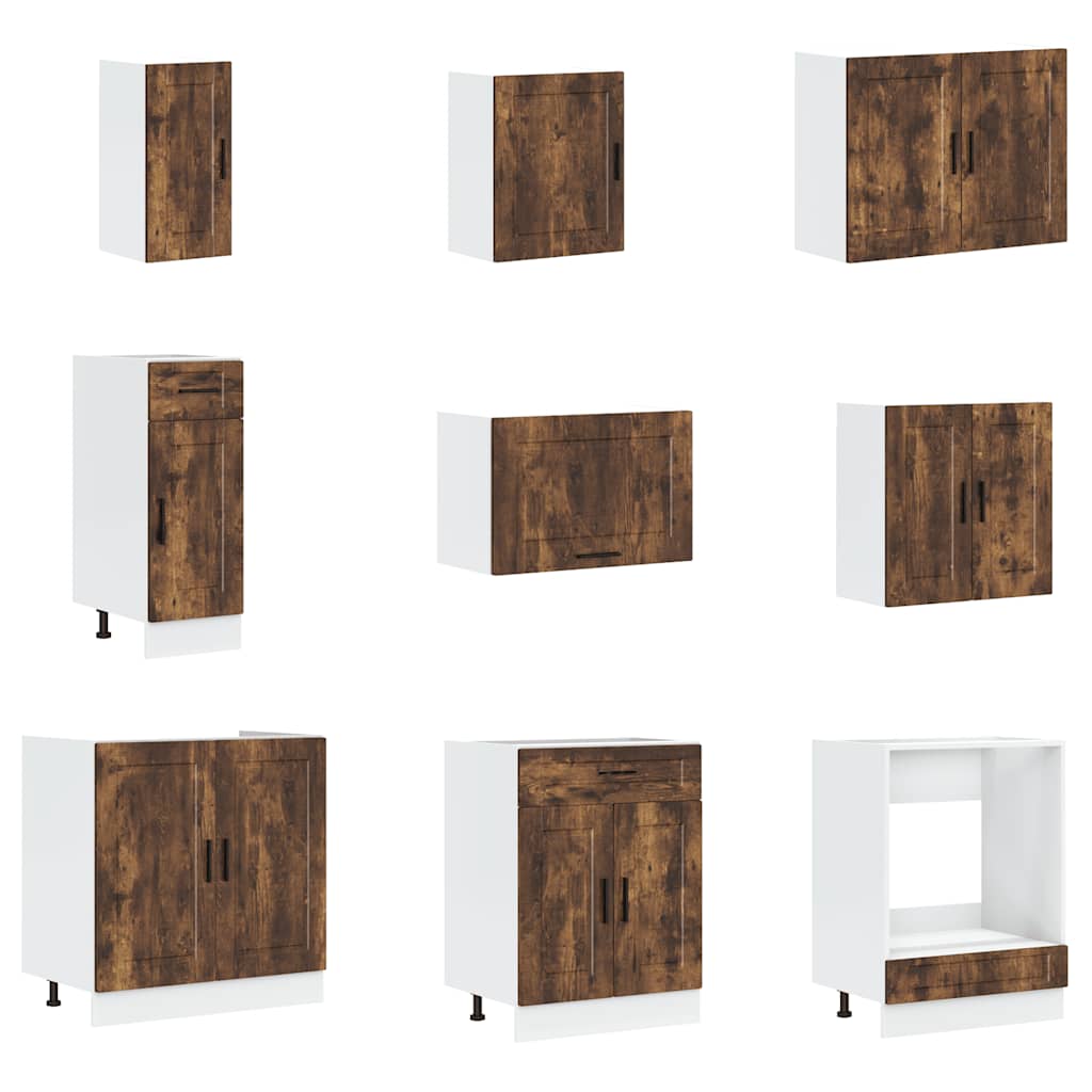 Set Mobili da Cucina 14 pz Porto Rovere Fumo in Truciolato