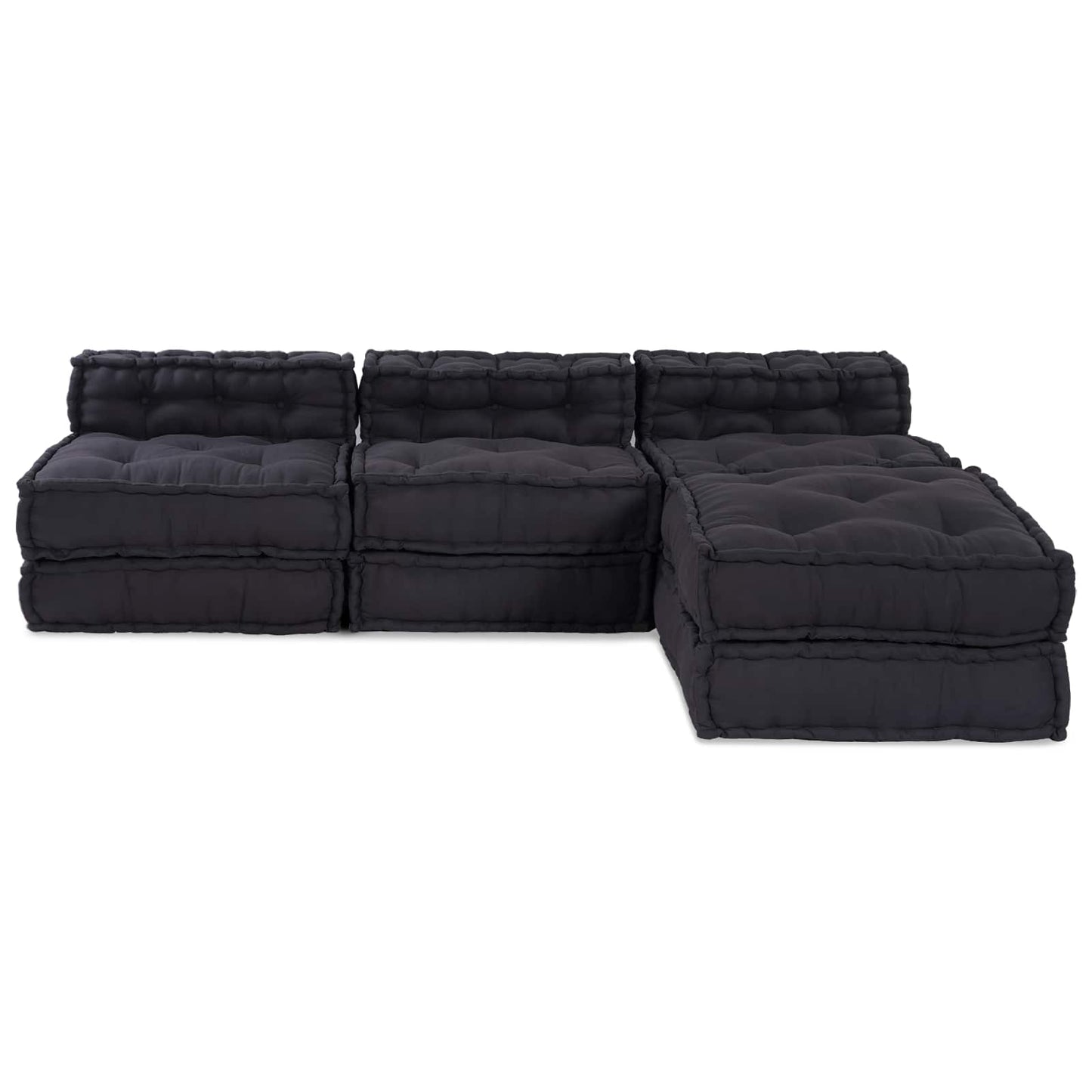 Divano Modulare a Fiori 4 pcs Antracite Tessuto