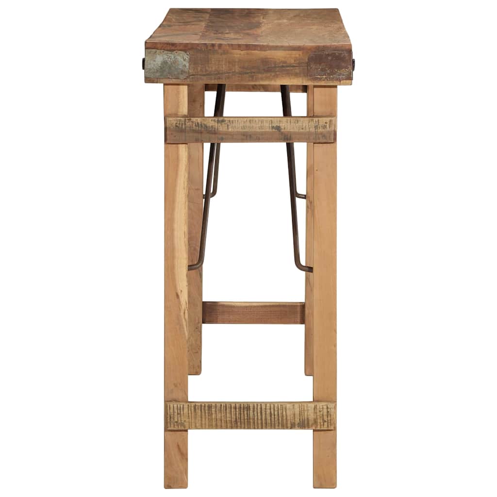 Tavolino Marrone 110 x 35 x 76 cm Legno Recuperato Massello