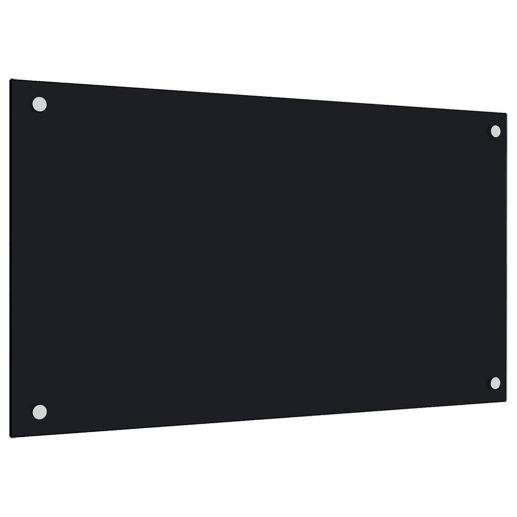 Paraschizzi per Cucina 2 pz Neri 70x40 cm in Vetro Temperato