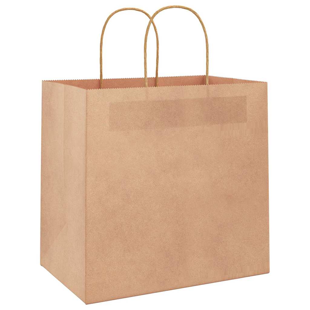 Sacchetti di Carta 250 pz con Manici Marrone 26x17x25 cm