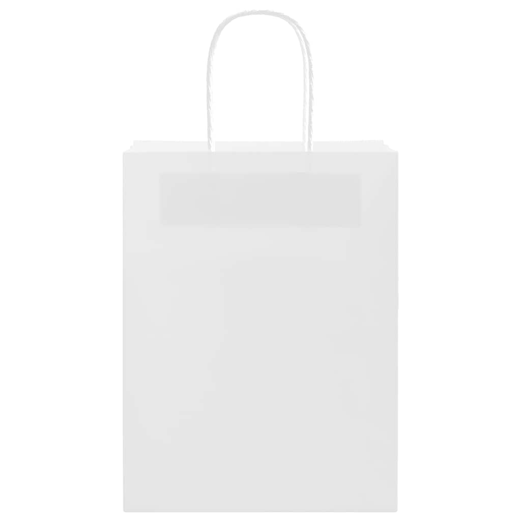 Sacchetti di Carta 250 pz con Manici Bianchi 21x11x28 cm