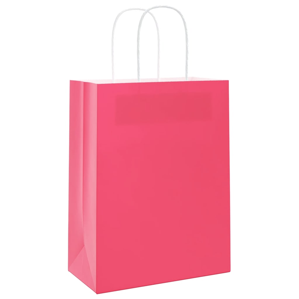 Sacchetti di Carta 50 pz con Manici Rosa 21x11x28 cm