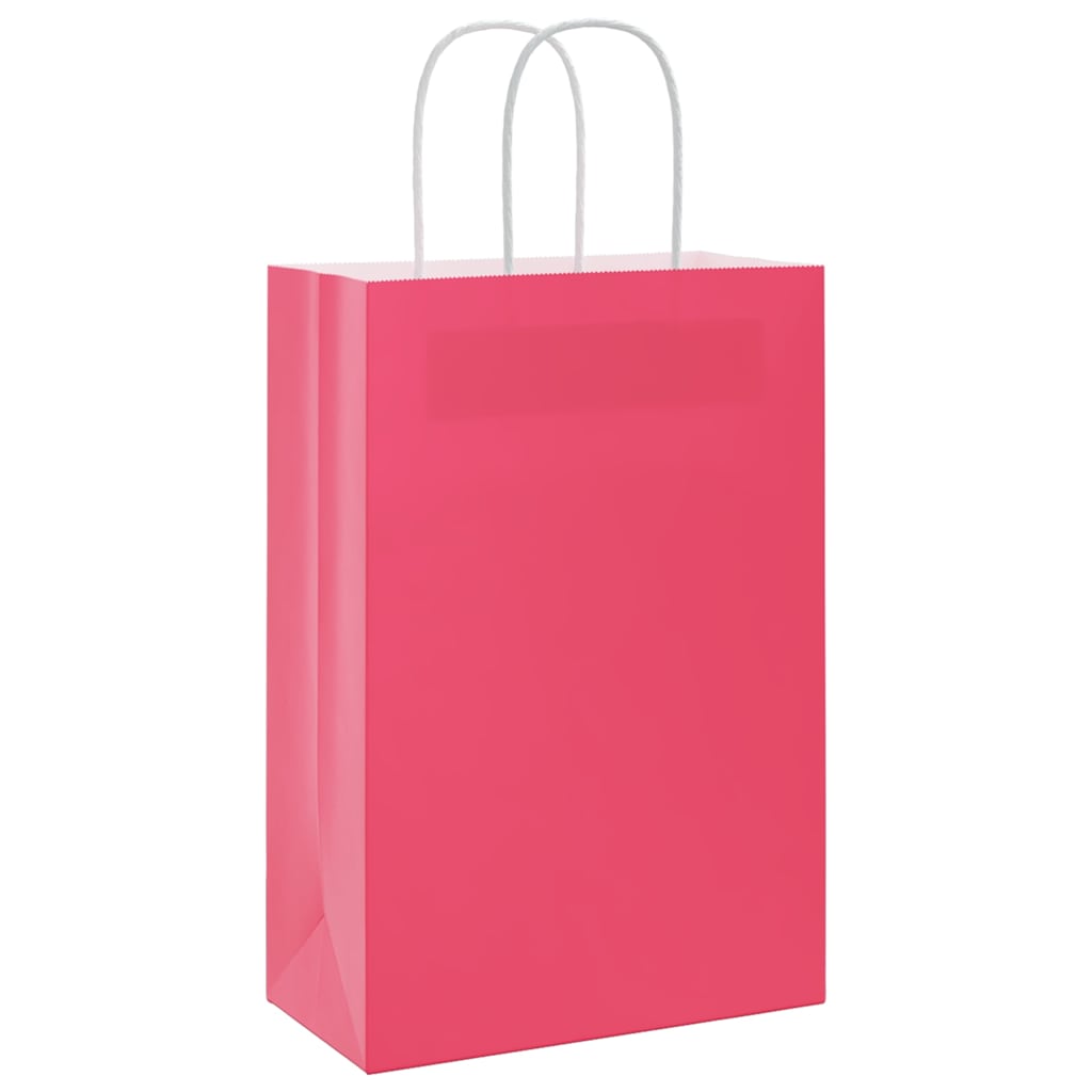 Sacchetti di Carta 50 pz con Manici Rosa 21x11x31 cm