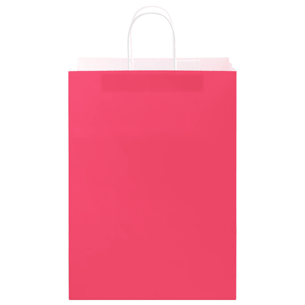 Sacchetti di Carta 50 pz con Manici Rosa 32x17x44 cm