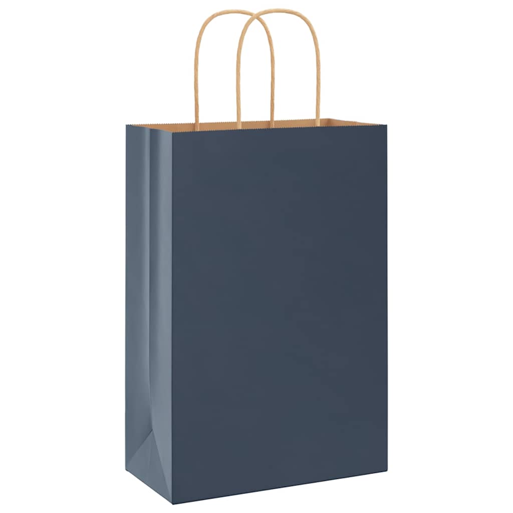 Sacchetti di Carta 50 pz con Manici Blu 21x11x31 cm