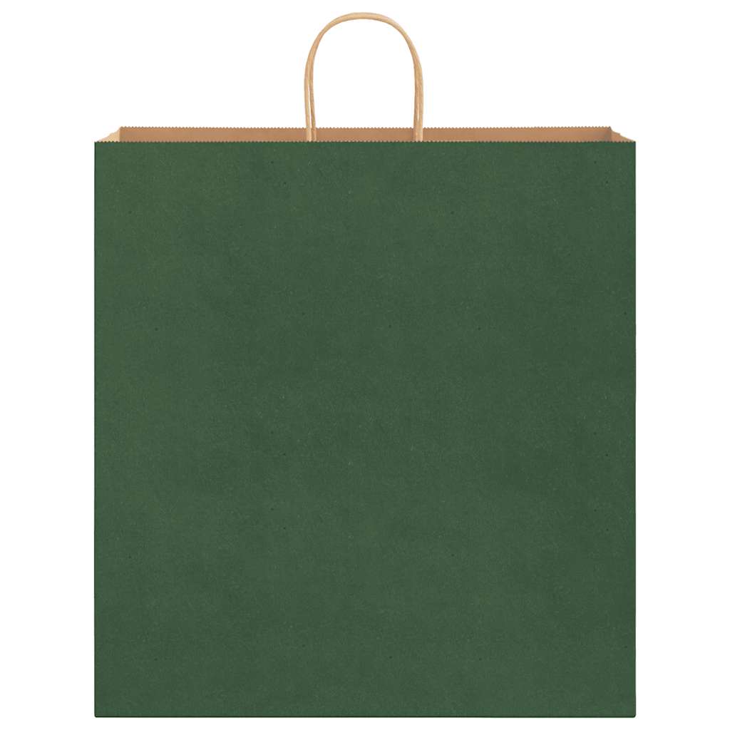 Sacchetti di Carta 250 pz con Manici Verdi 45x17x48 cm