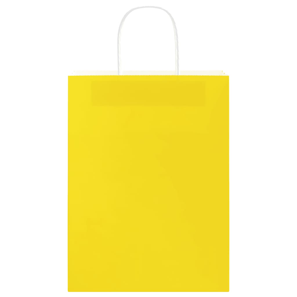 Sacchetti di Carta 50 pz con Manici Gialli 26x12x35 cm