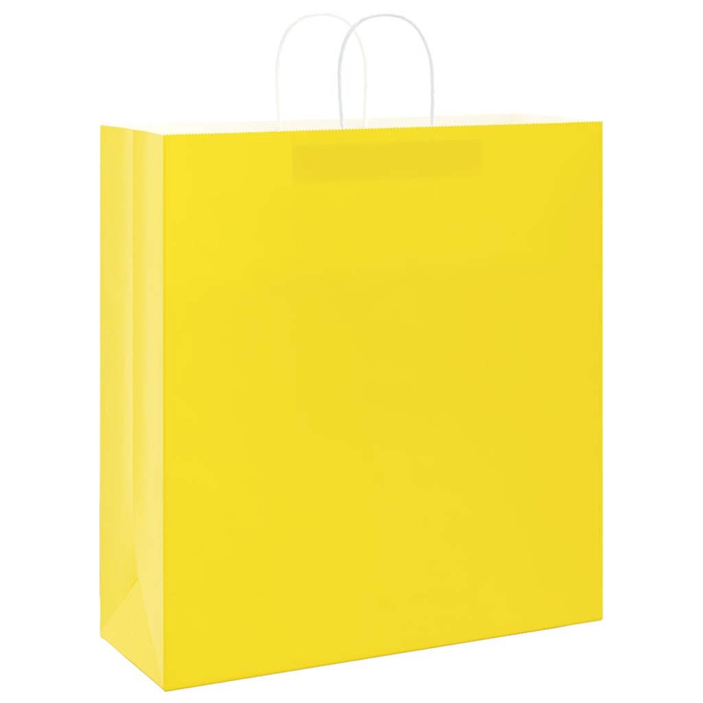 Sacchetti di Carta 50 pz con Manici Gialli 45x17x48 cm
