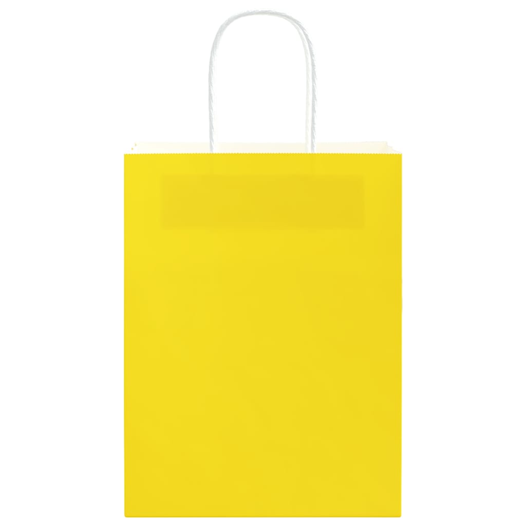 Sacchetti di Carta 250 pz con Manici Gialli 21x11x28 cm